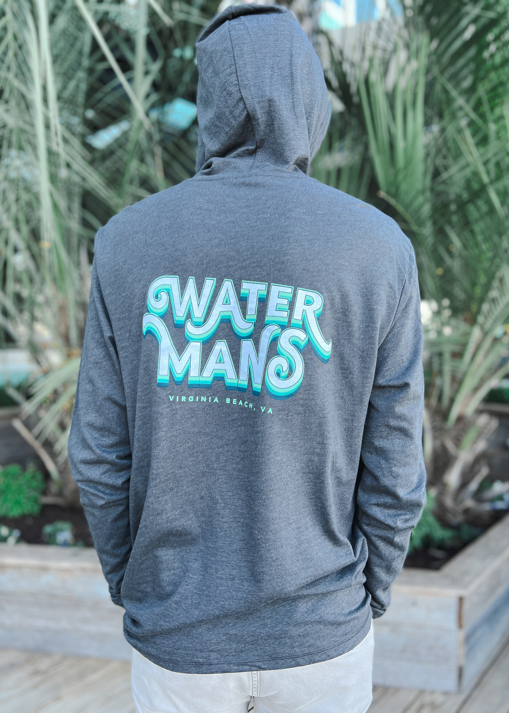 Waterman's Stacked District Long Sleeve Hooded Tee