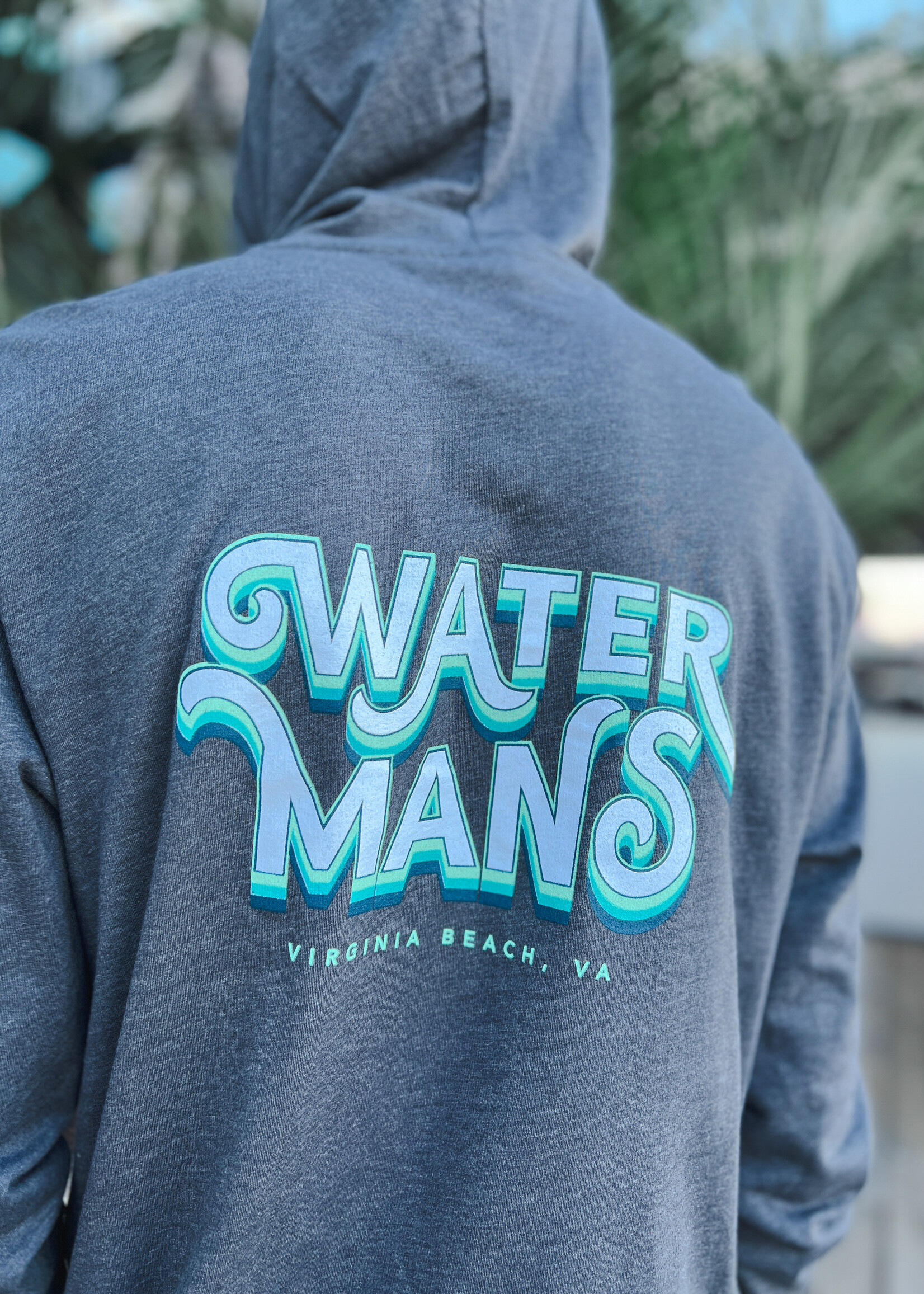 Waterman's Stacked District Long Sleeve Hooded Tee