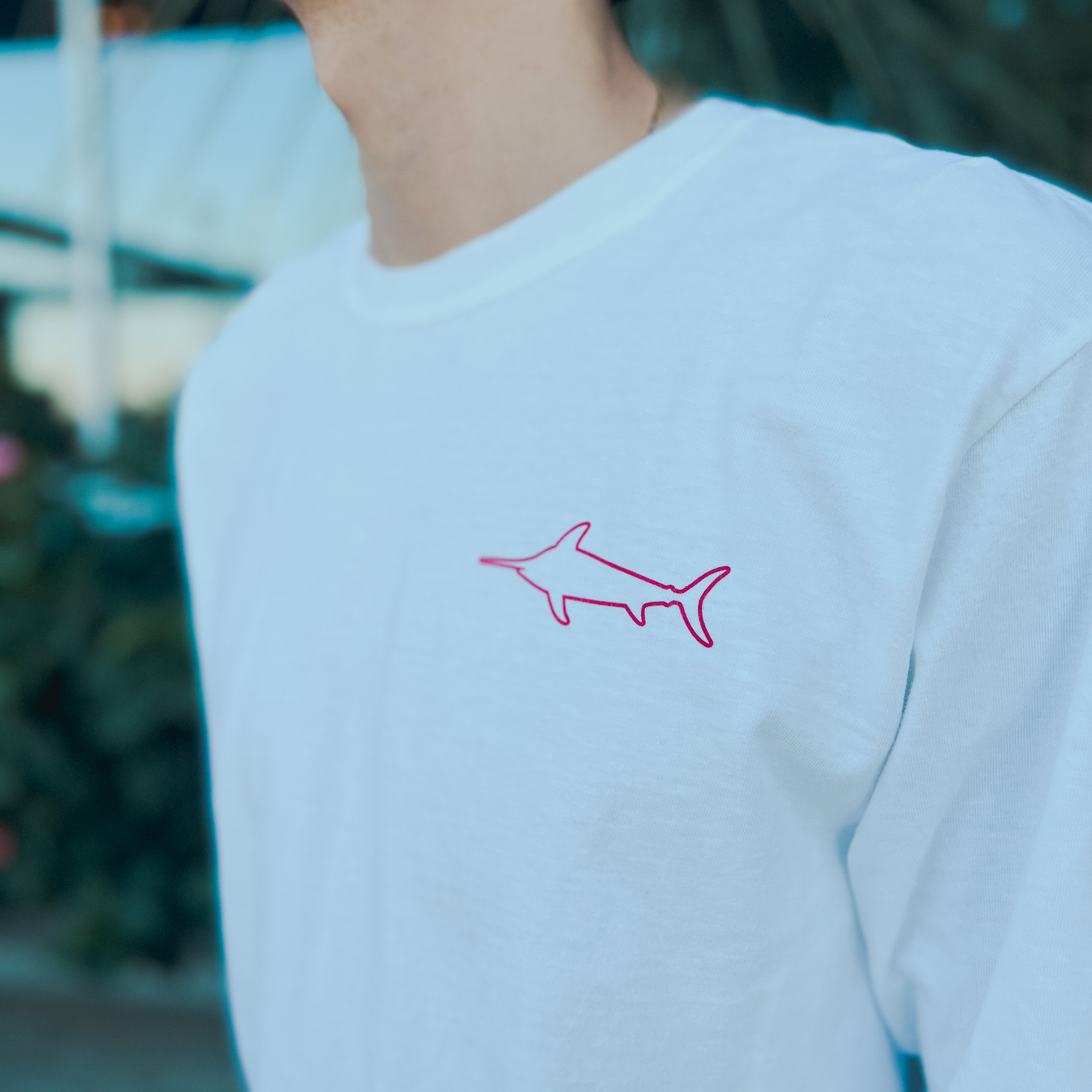 American Flag Marlin Comfort Colors Long Sleeve Tee