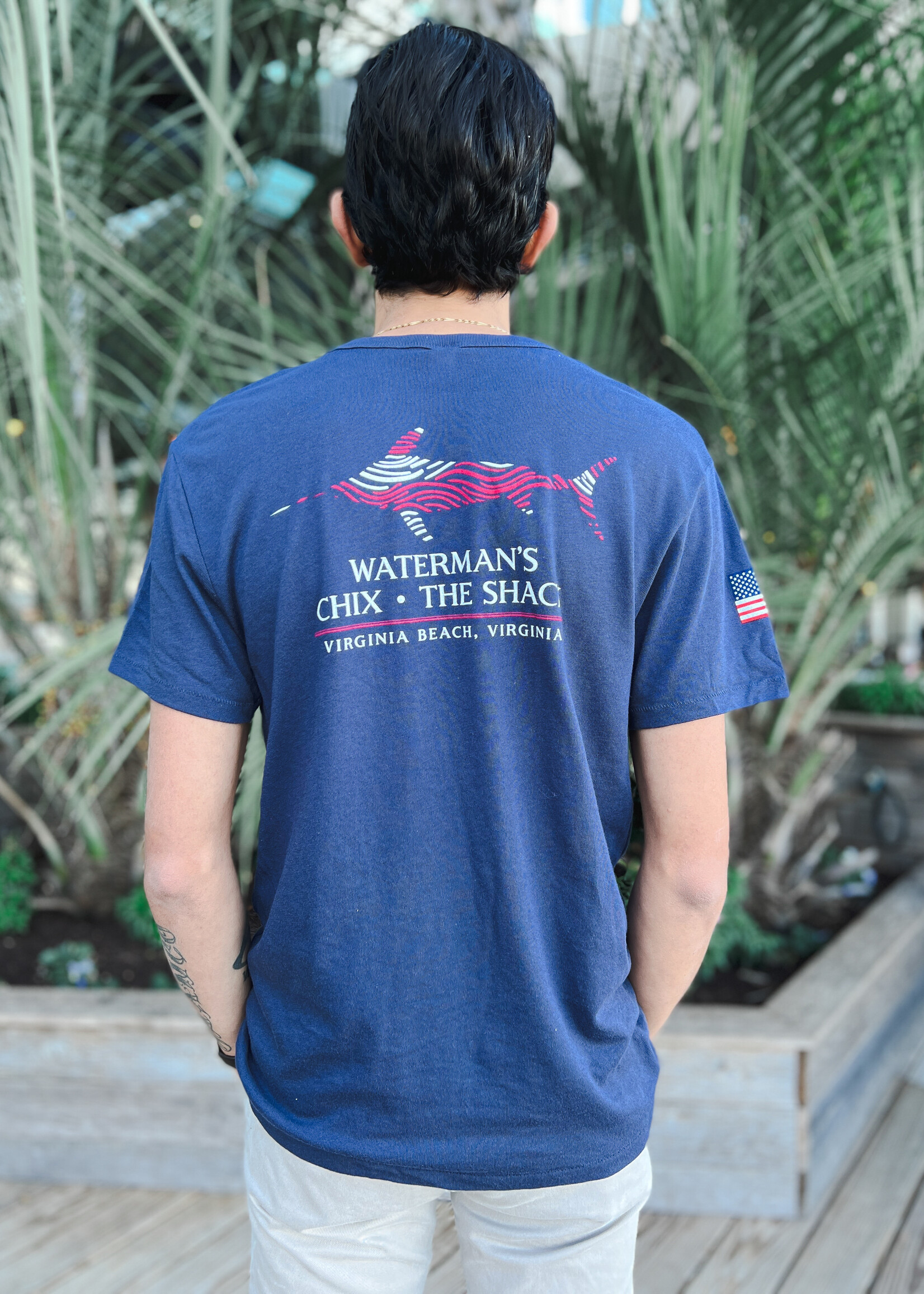 American Flag Marlin Alt Vint Short Sleeve Tee