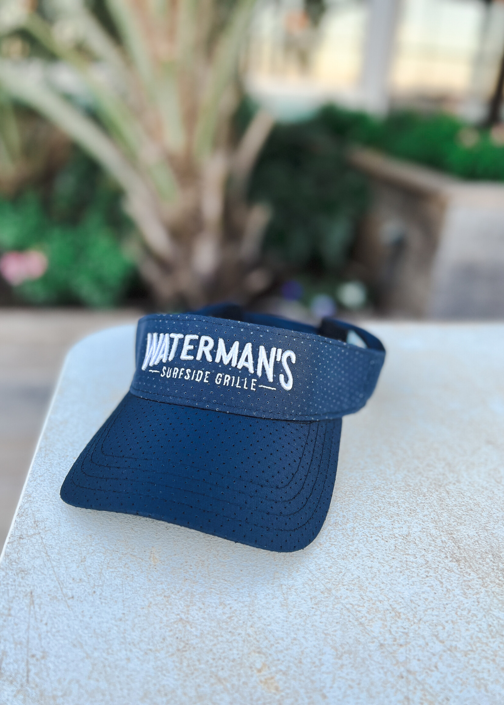 Waterman's Navy Embroidered Mesh Visor