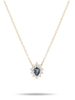 Diana Sapphire + Diamond Teardrop Necklace Y14