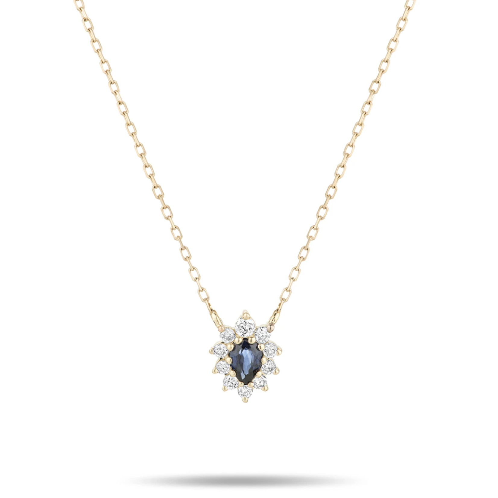 Diana Sapphire + Diamond Teardrop Necklace Y14