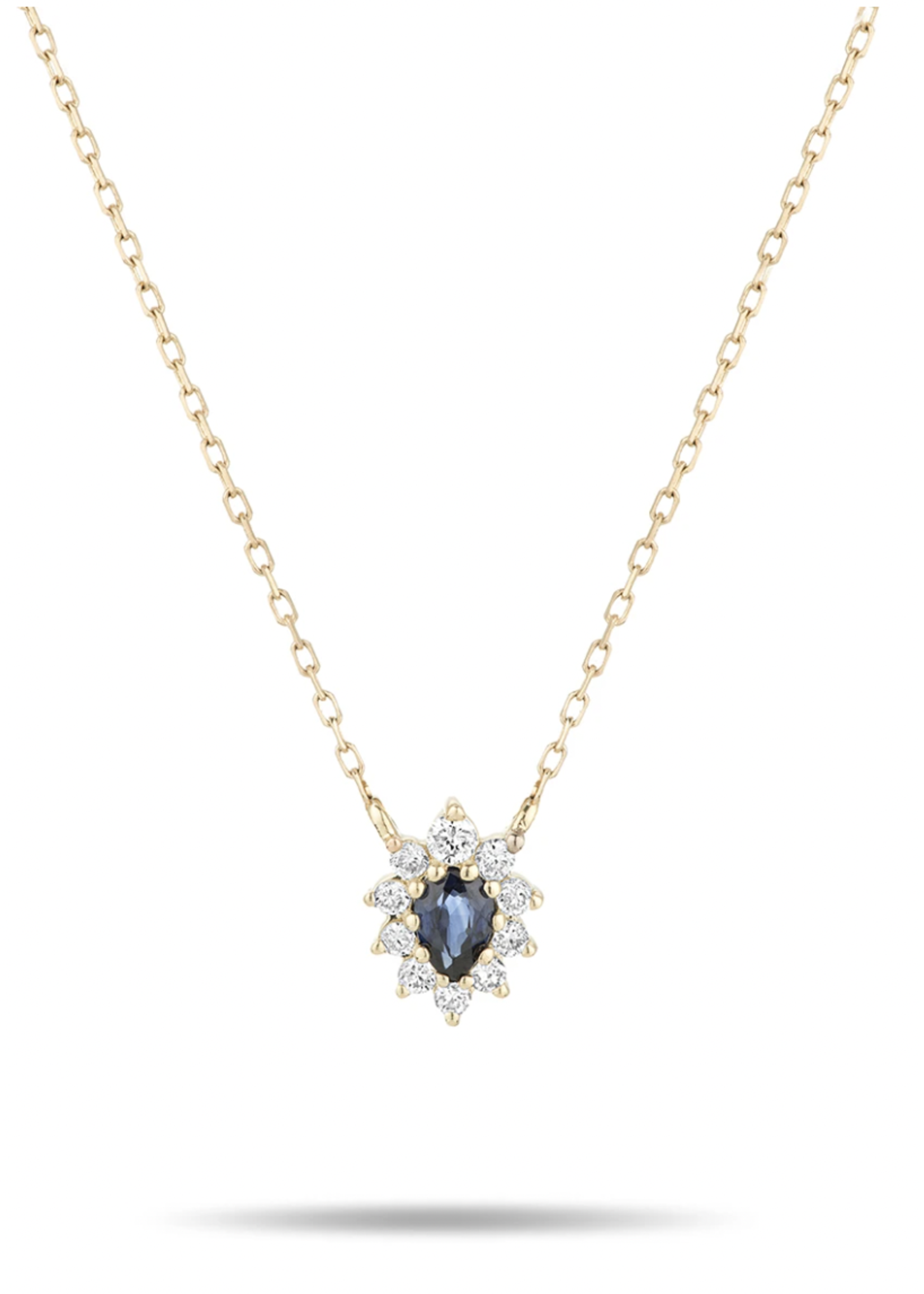 Diana Sapphire + Diamond Teardrop Necklace Y14