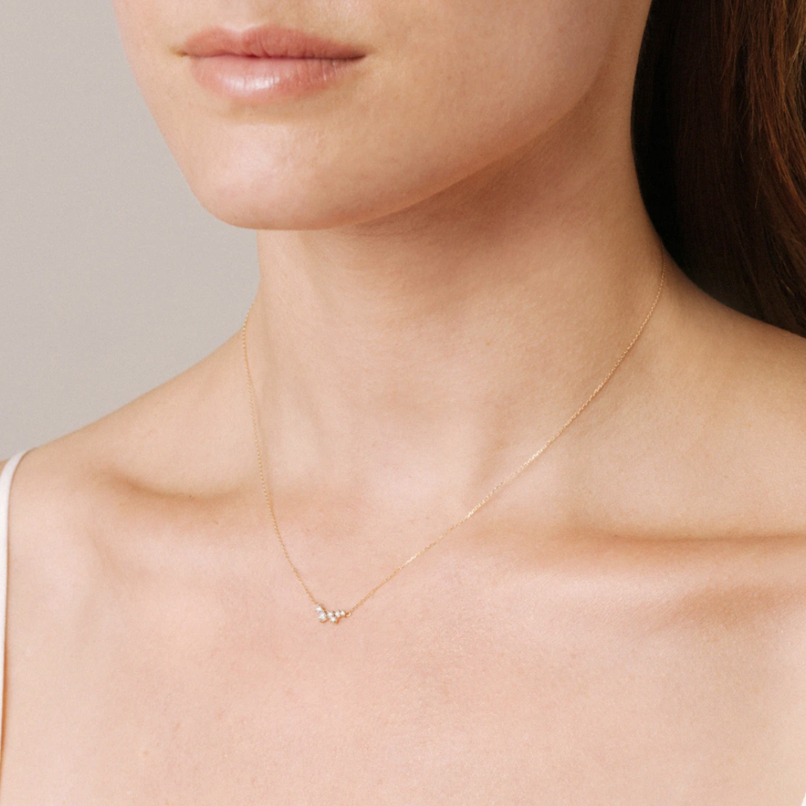 Scattered Diamond Necklace White Gold