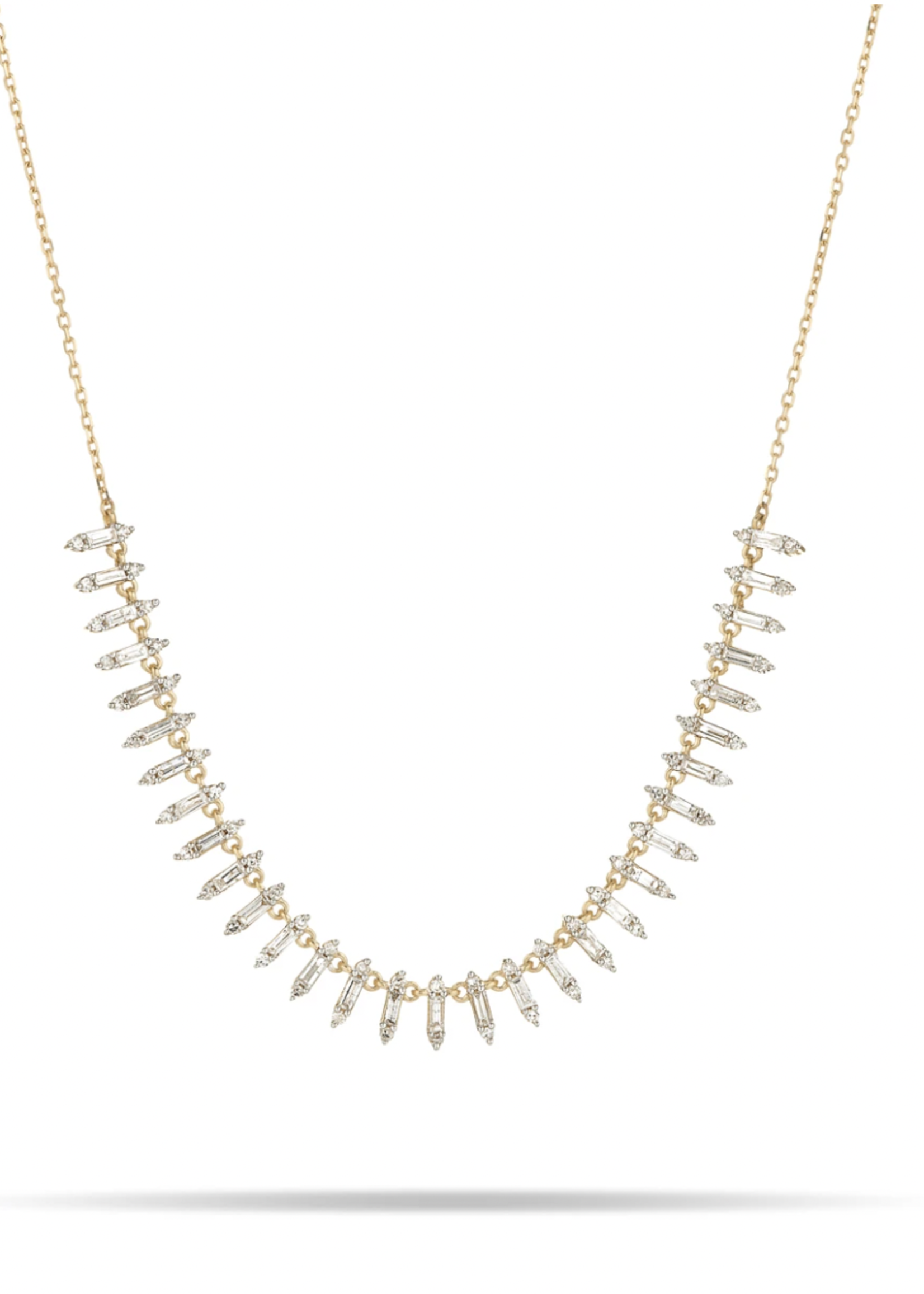Stack Baguette Curve Collar - MXD Y14, .9 ct