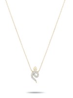Tiny Pave Snake Necklace Y14, .07 ct