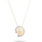 Sea Creatures Diamond Conch Shell Necklace - Y14, .07 ct