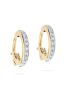 Pave Huggie Hoops - Gold 14k