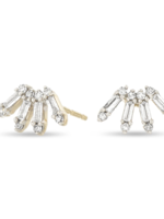 Stack baguette curve posts Y14 + .2ct