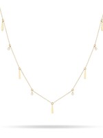 Diamond Station Fringe Necklace, Y14 0.025 Ct