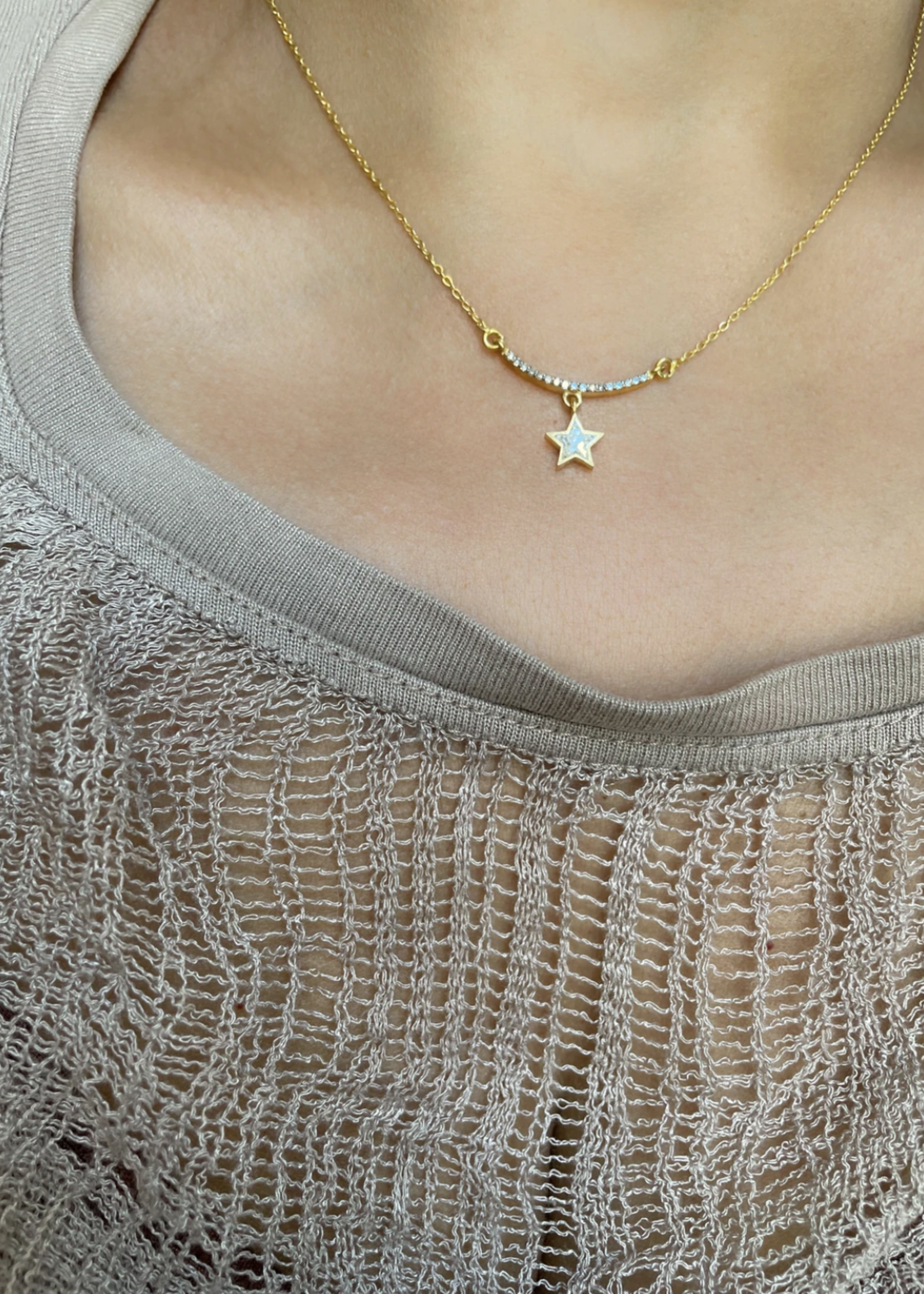 Nova Pendant - 18K GV Raw Uncut Diamonds, Pave Champagne Diamonds