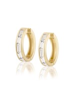 GV Hoops with White Zircon Baguettes