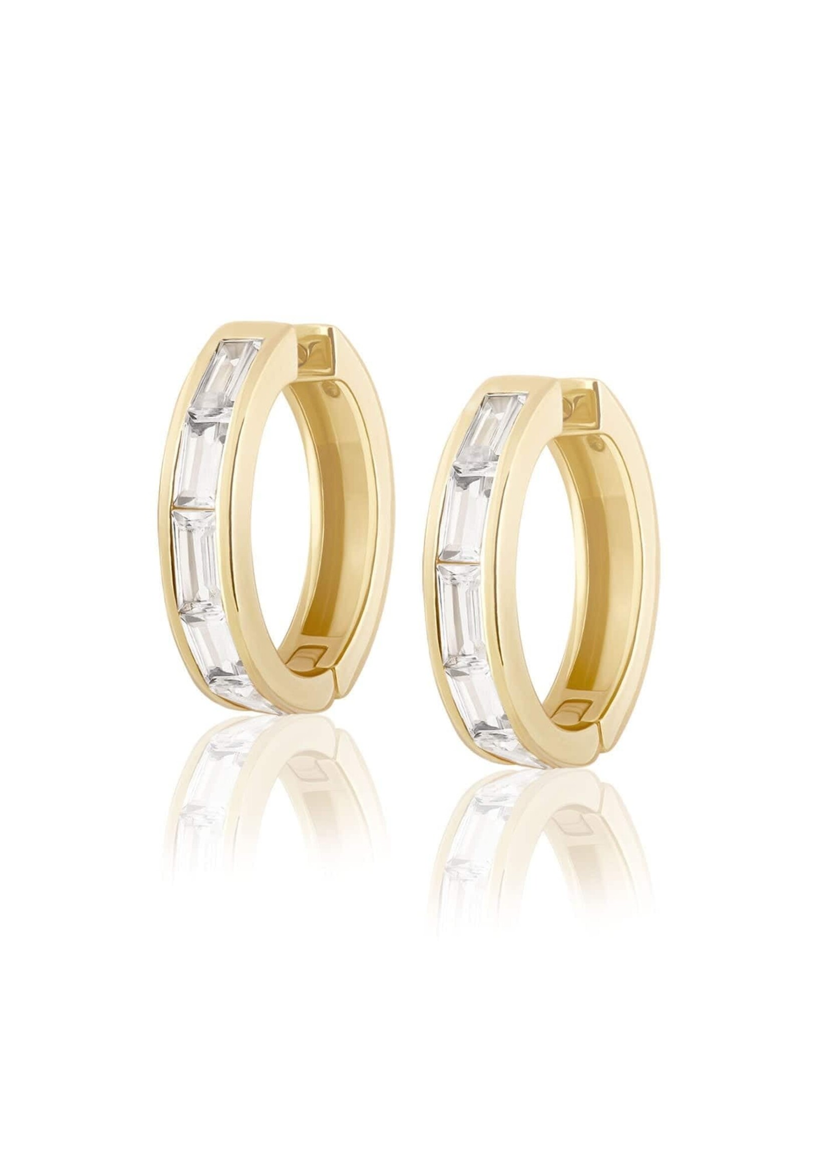 GV Hoops with White Zircon Baguettes
