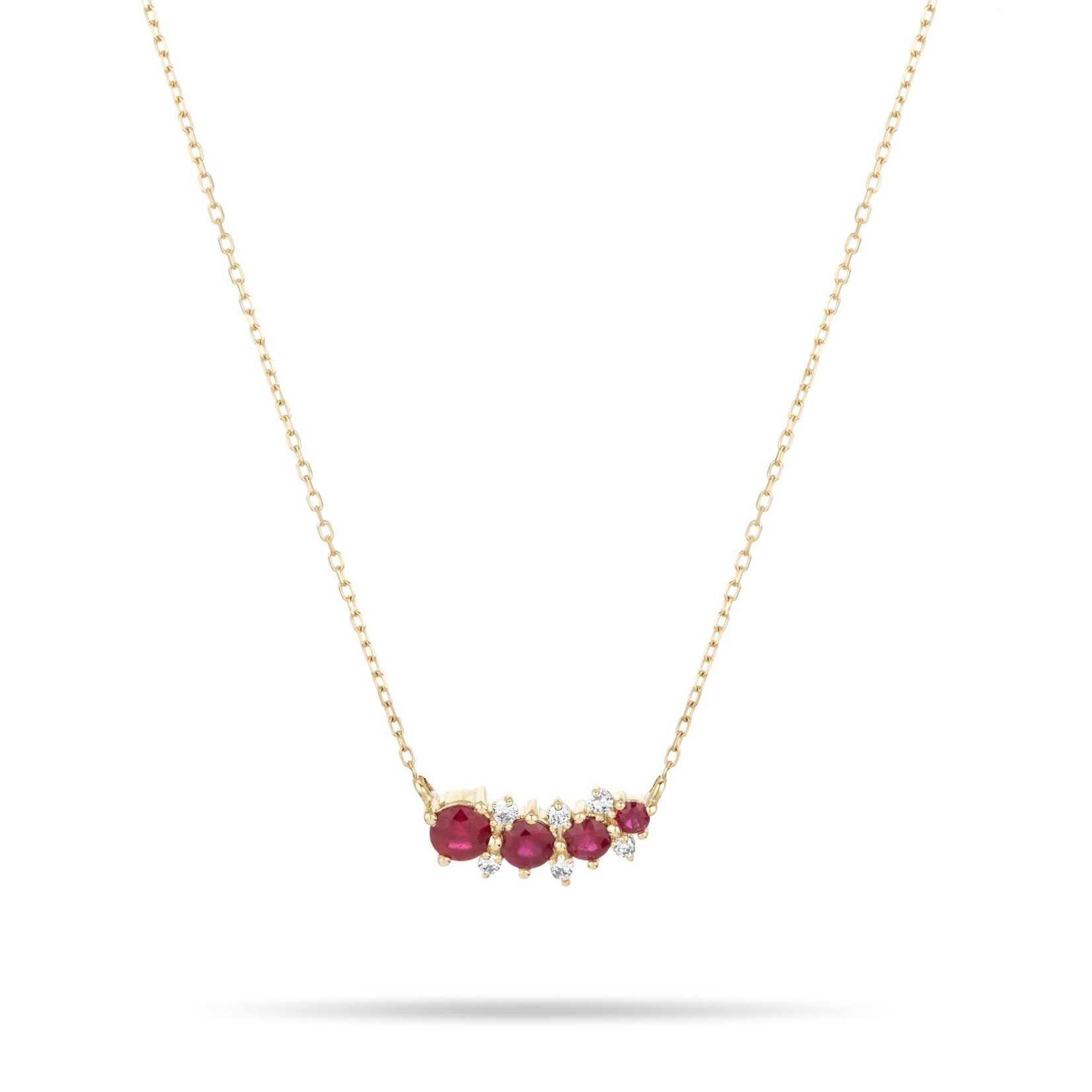 Amalfi Small Graduated Ruby Curve Necklace Y14