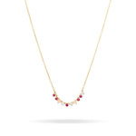 Amalfi Ruby + Diamond + Pink Opal Rounds Chain Necklace Y14