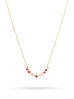 Amalfi Ruby + Diamond + Pink Opal Rounds Chain Necklace Y14