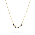 Diana Diamond + Sapphire Rounds Chain Necklace Y14
