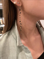 Pogo Punk Black Spinel Chain Ear Cuff 18K Gold