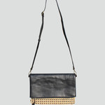 Bakti Black Faux Leather & Wicker Crossbody