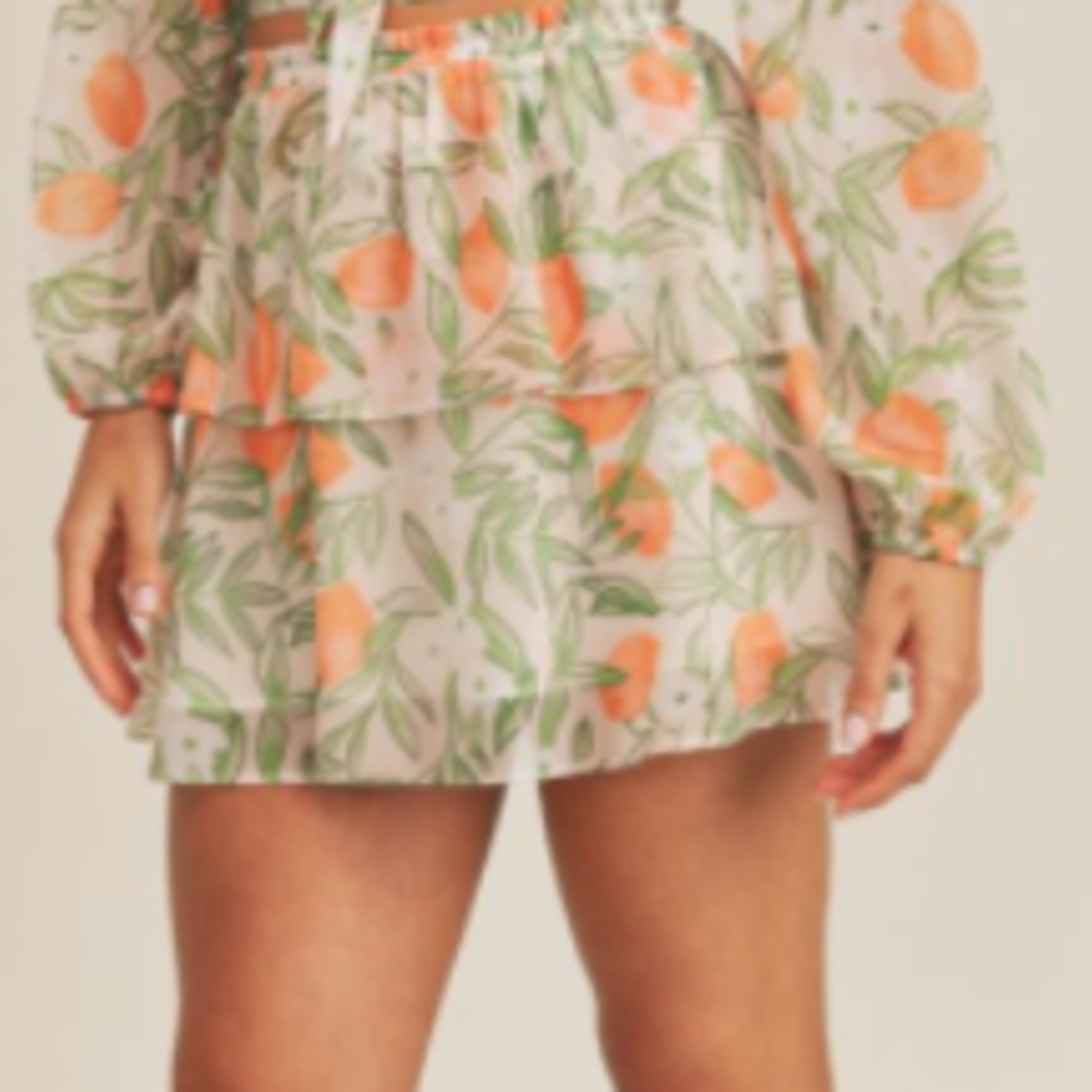 Lemon Garden Tiered Mini Skirt