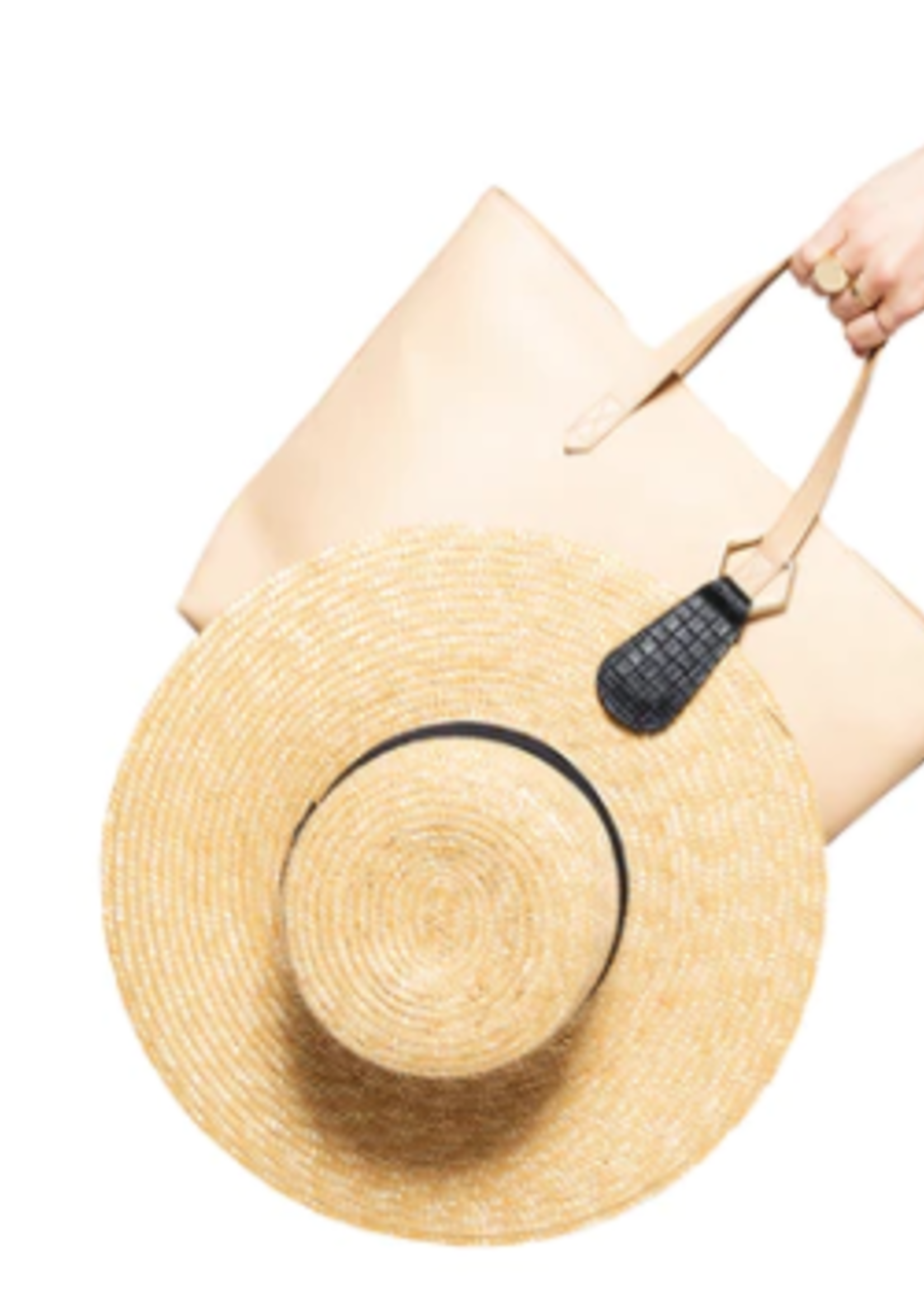The Drop Black Faux Leather Purse Hat Holder