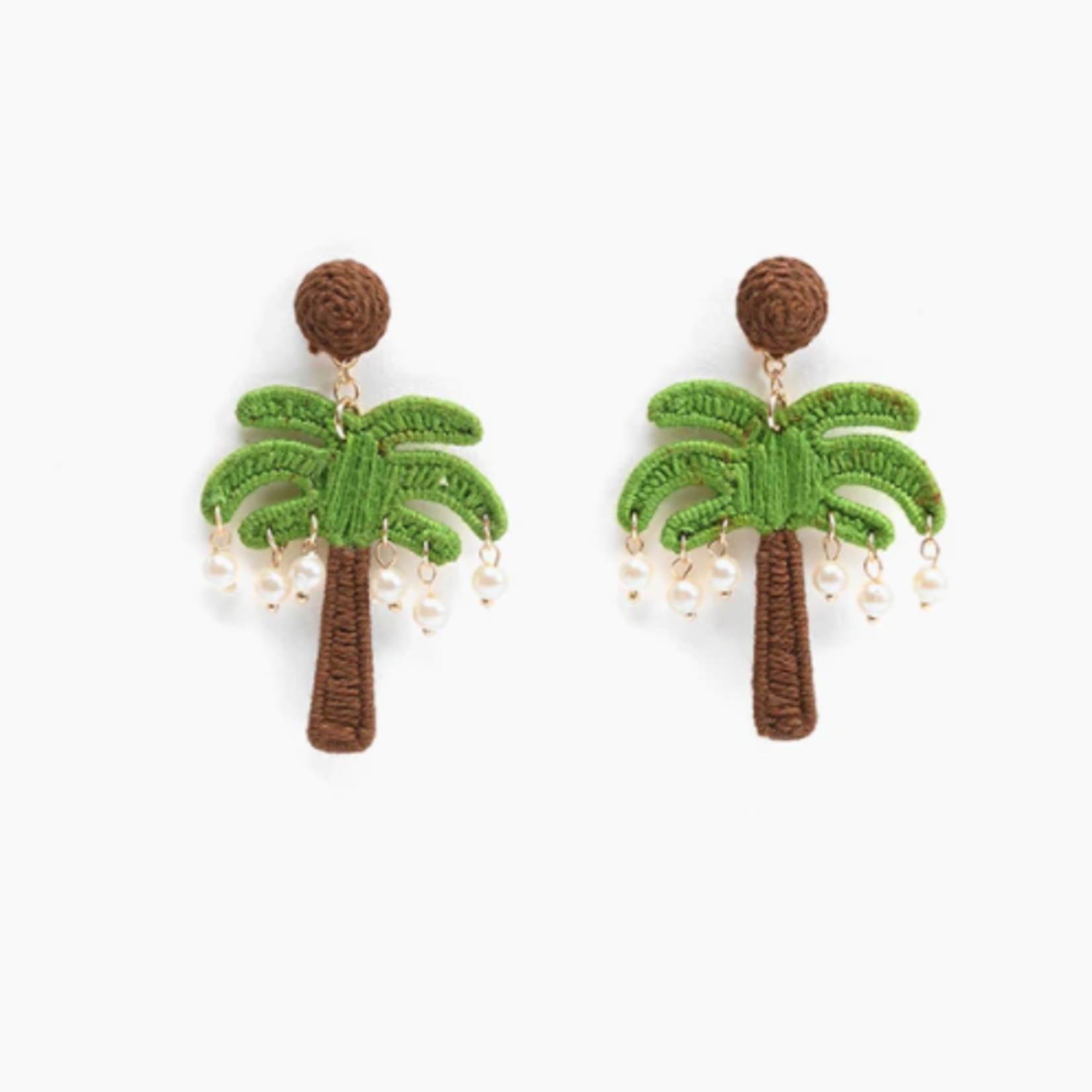 Palm Tree Pearl Earrings