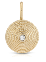 Round Rope w Swarovski Crystal 10k Gold Vermeil Pendant