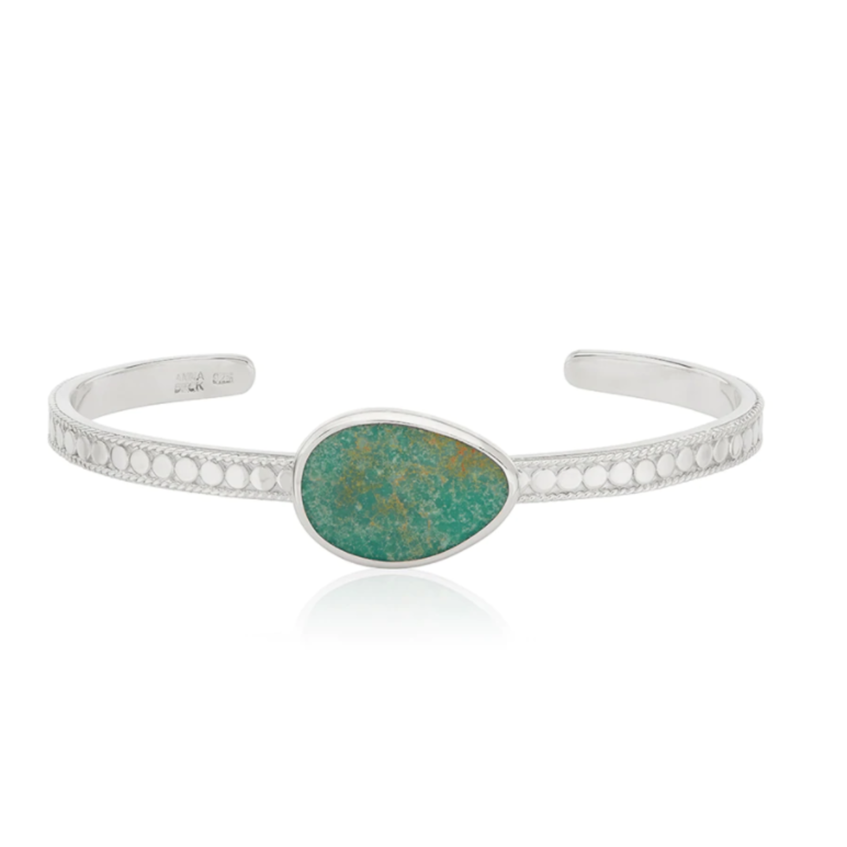 Large Turquoise Asymmetrical Cuff - Sterling