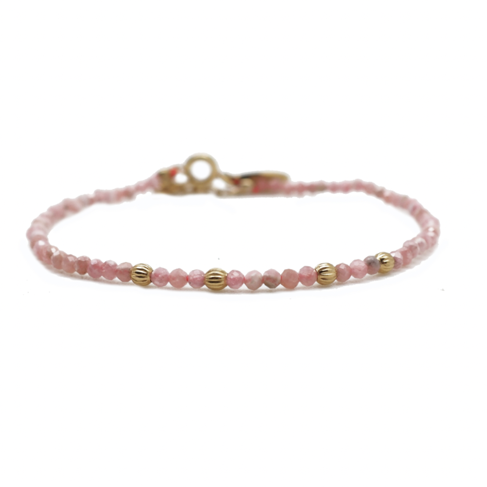 Montauk Bracelet Pink Opal + Gold Plated Beads