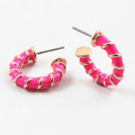 Spiral Ribbed Small Gold Hoops