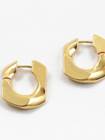 Single Chain Link Hoop 14K Gold Dipped