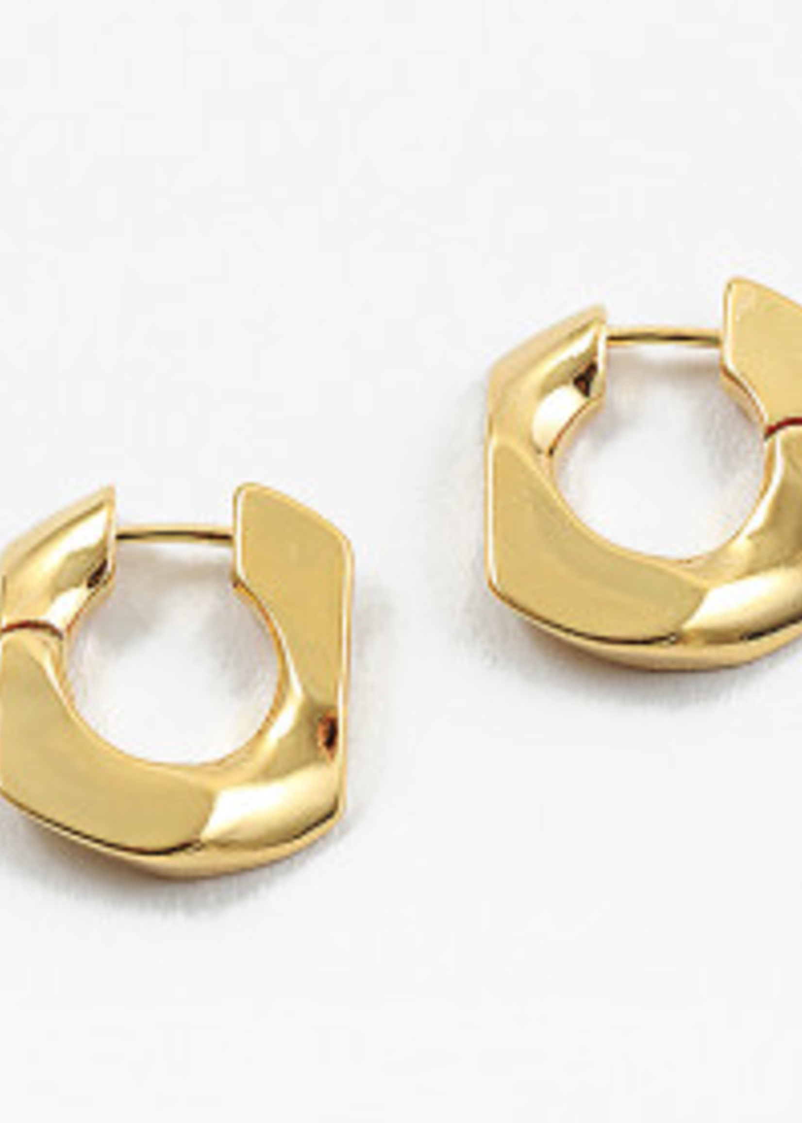 Single Chain Link Hoop 14K Gold Dipped
