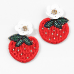 Beaded Strawberry Blossom Earrings