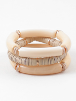 Set of 3 Resin Beaded Stretch Bracelets