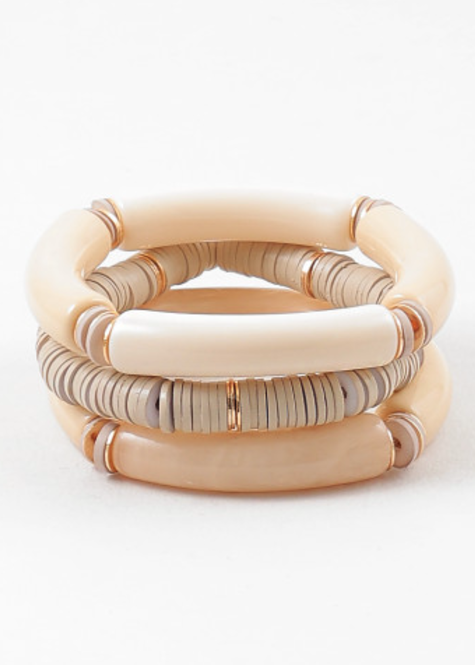 Set of 3 Resin Beaded Stretch Bracelets