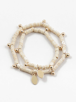 Mommy & Me Tan Beaded Stretch Bracelets