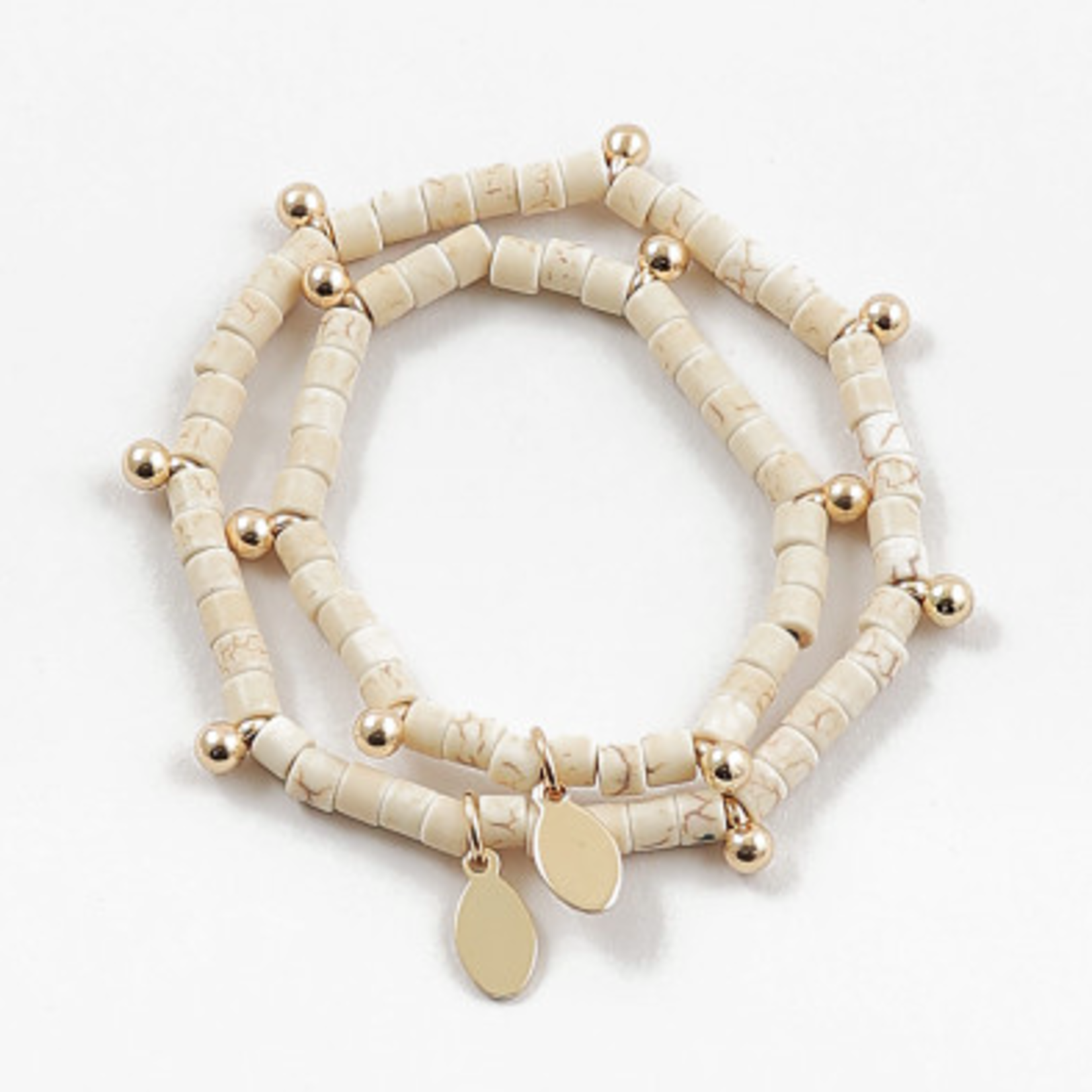 Mommy & Me Tan Beaded Stretch Bracelets