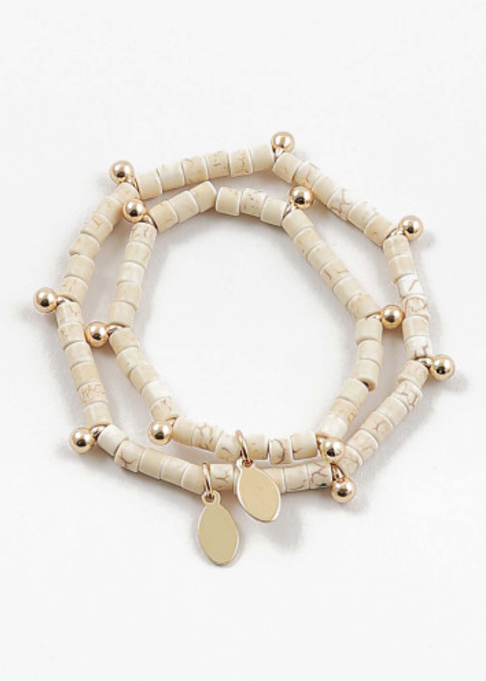Mommy & Me Tan Beaded Stretch Bracelets