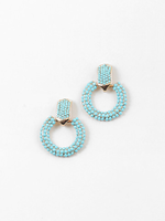 Beaded Turquoise Stud W/ Hoop