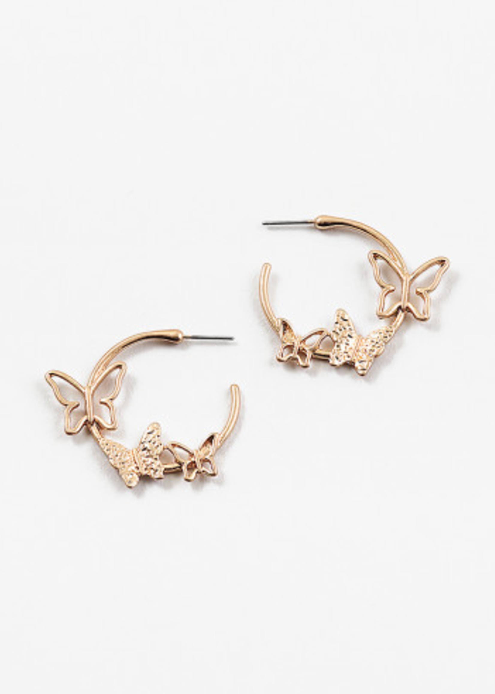 Gold Cascading Butterfly Hoop
