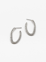Oblong Pave CZ Hoop