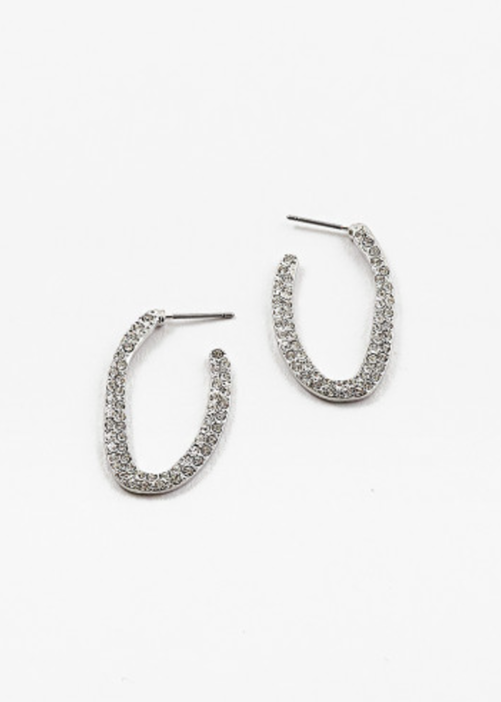 Oblong Pave CZ Hoop