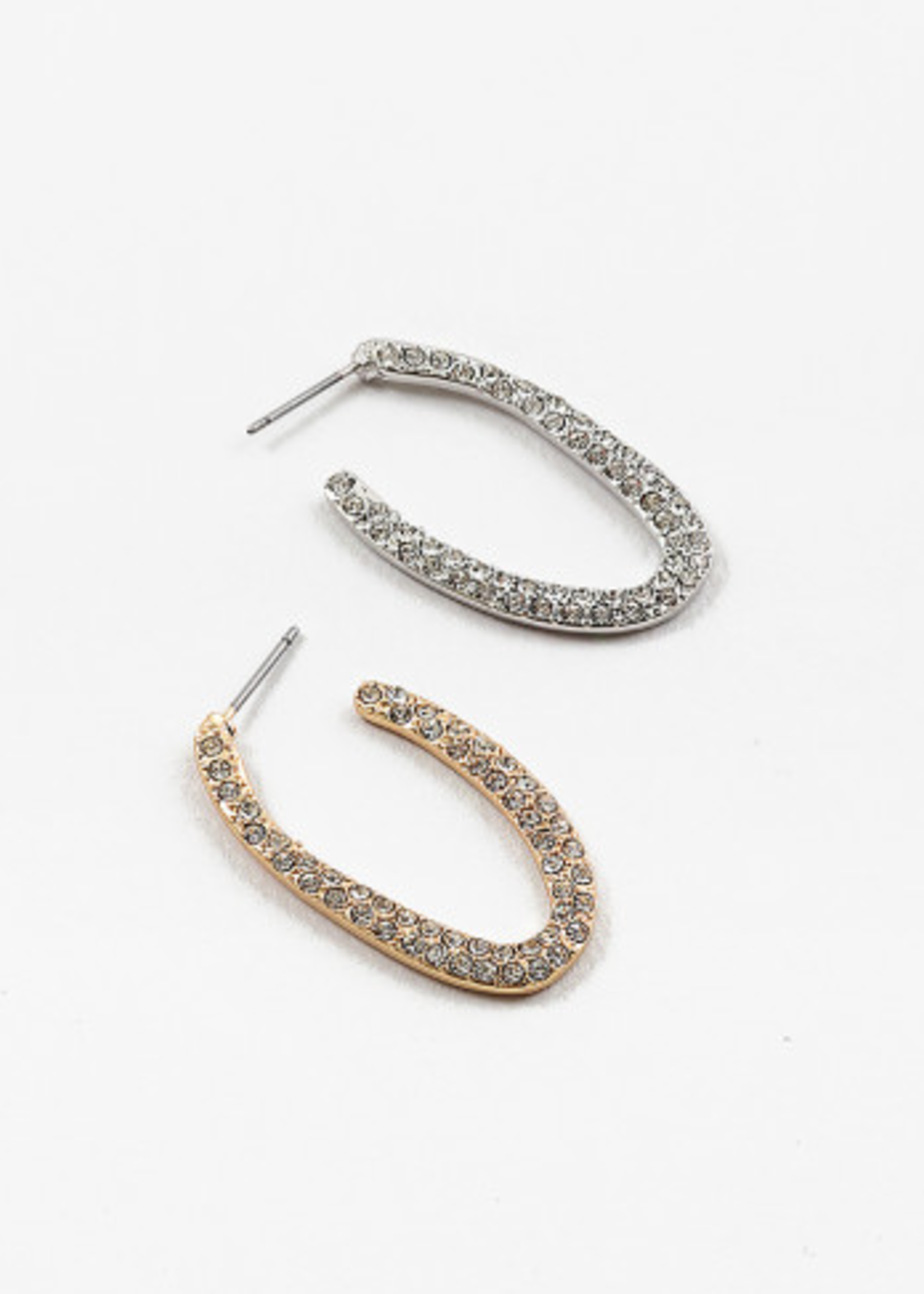 Oblong Pave CZ Hoop