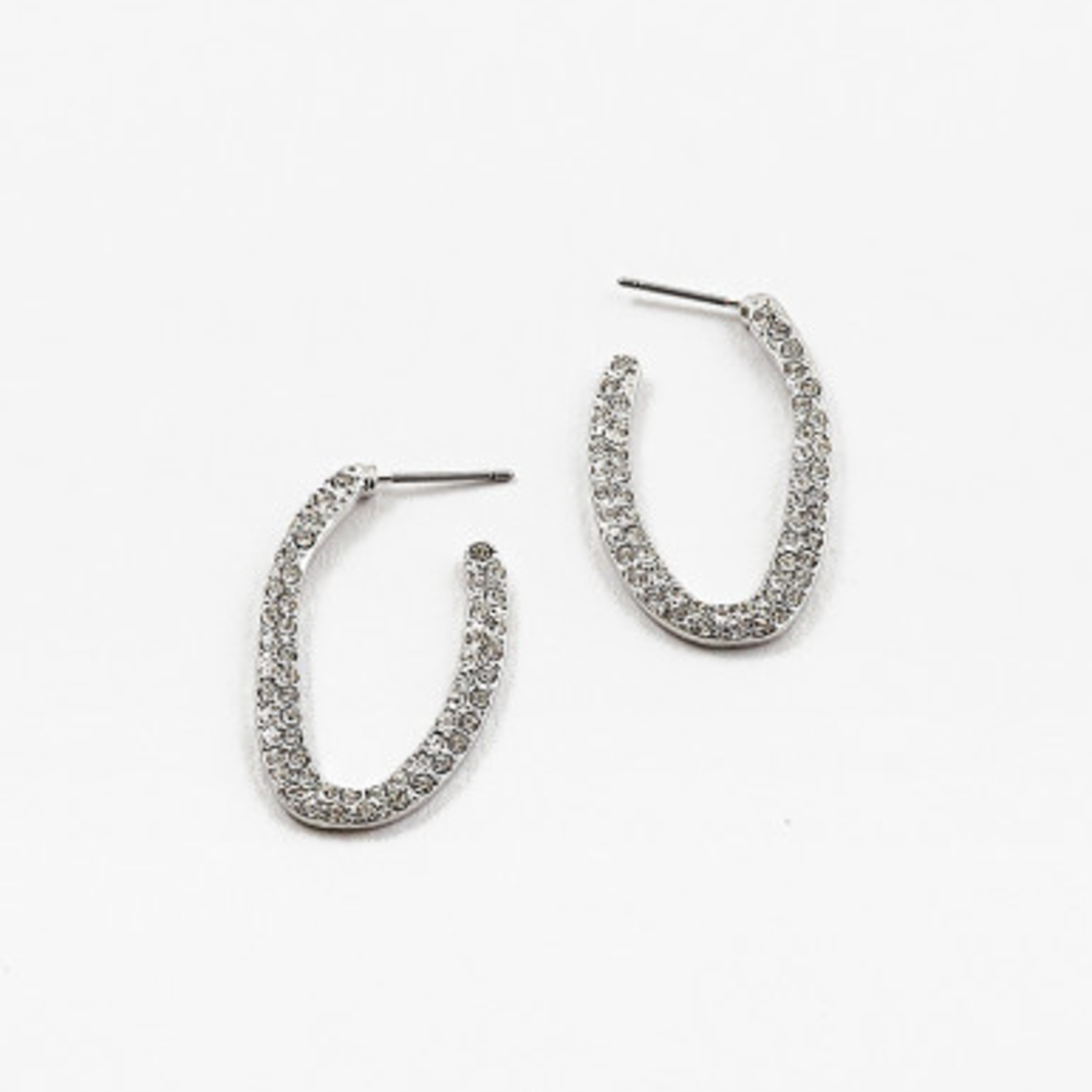 Oblong Pave CZ Hoop