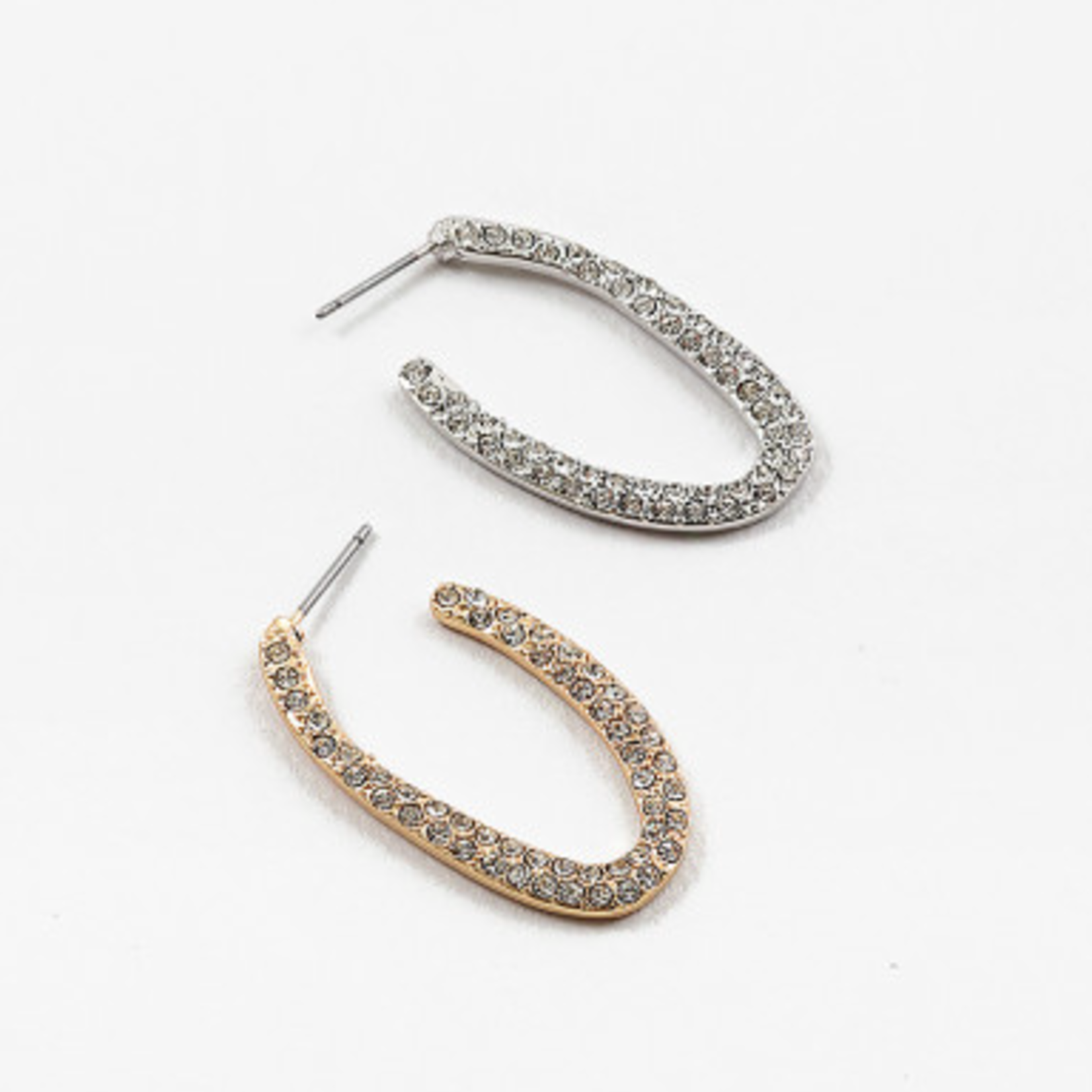 Oblong Pave CZ Hoop