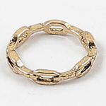 Gold Textured Chain Link Ring 7