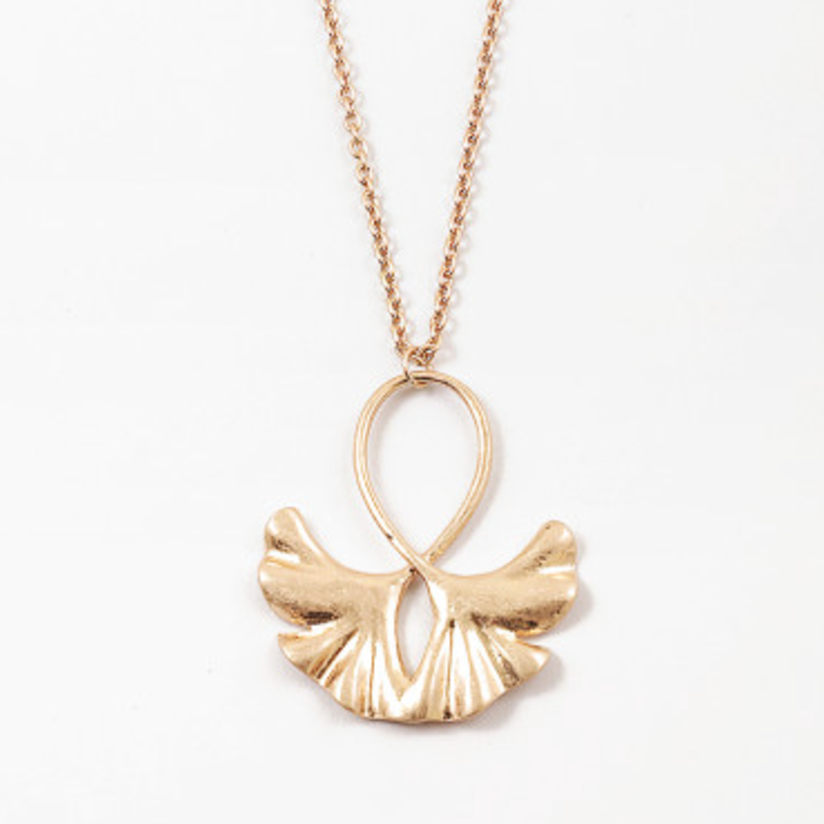 Double Ginkgo Necklace 34"
