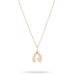 Groovy Single Diamond Wishbone Necklace Y14