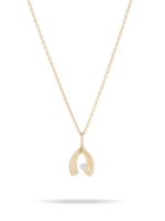 Groovy Single Diamond Wishbone Necklace Y14